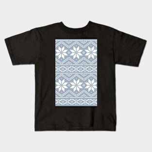 Winter Blue Pattern Kids T-Shirt